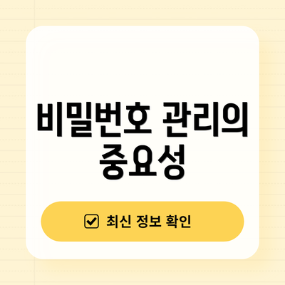 비밀번호 관리의 중요성