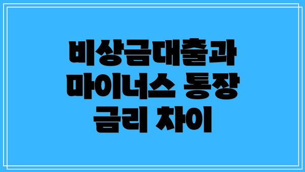 비상금대출과 마이너스 통장 금리 차이