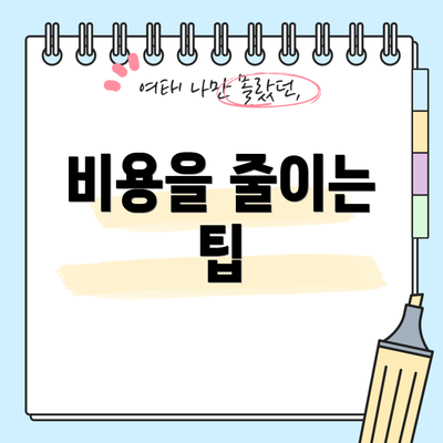 비용을 줄이는 팁