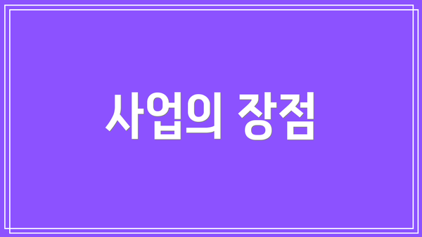 사업의 장점