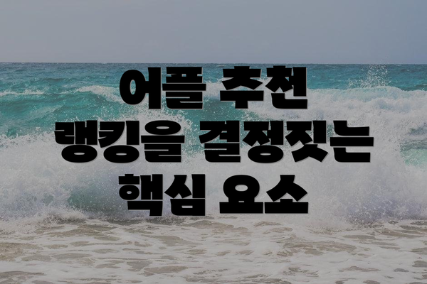 어플 추천 랭킹을 결정짓는 핵심 요소