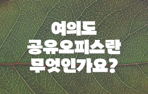 여의도 공유오피스란 무엇인가요?
