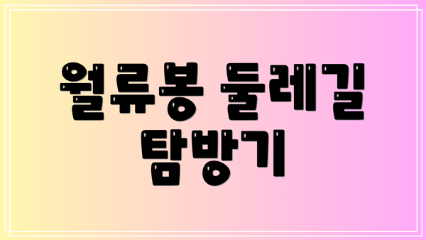 월류봉 둘레길 탐방기