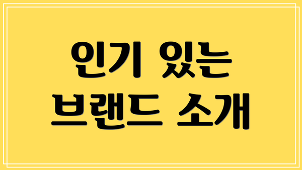 인기 있는 브랜드 소개