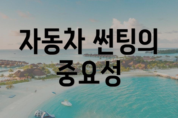 자동차 썬팅의 중요성