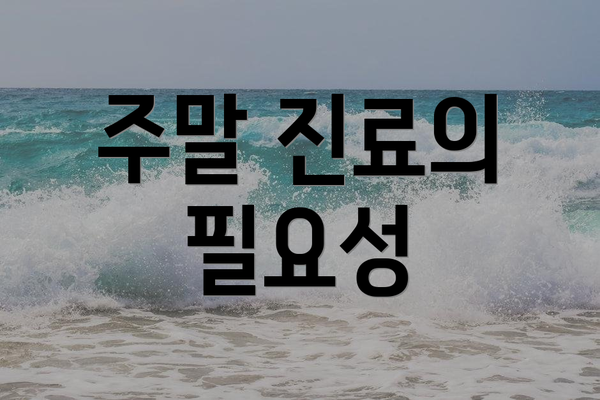 주말 진료의 필요성
