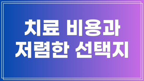 치료 비용과 저렴한 선택지