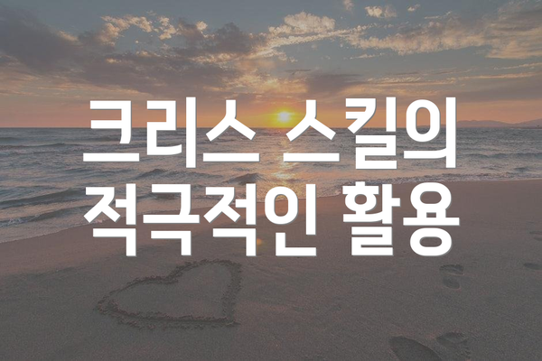 크리스 스킬의 적극적인 활용