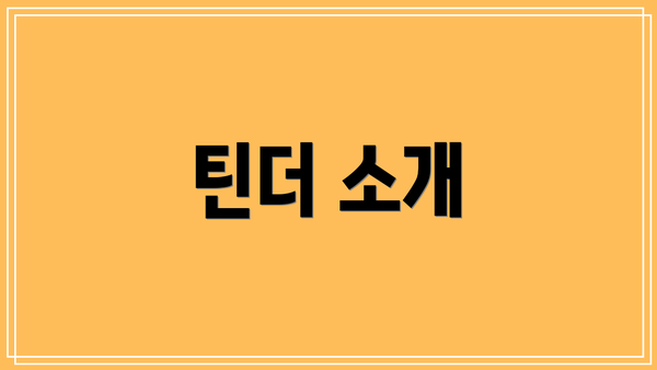 틴더 소개