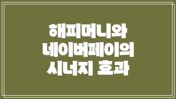 해피머니와 네이버페이의 시너지 효과