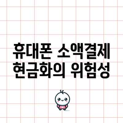 휴대폰 소액결제 현금화의 위험성
