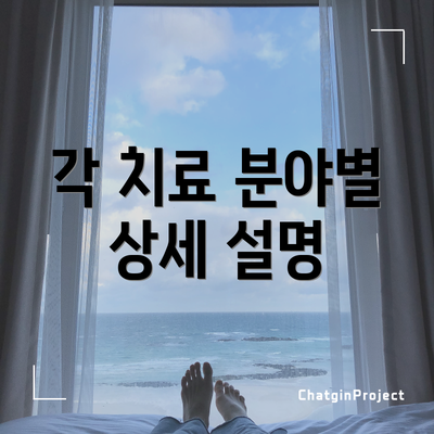 각 치료 분야별 상세 설명