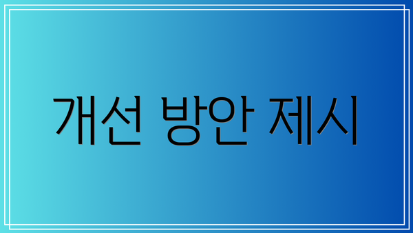 개선 방안 제시
