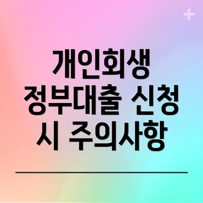 개인회생 정부대출 신청 시 주의사항