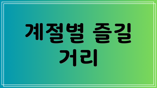계절별 즐길 거리