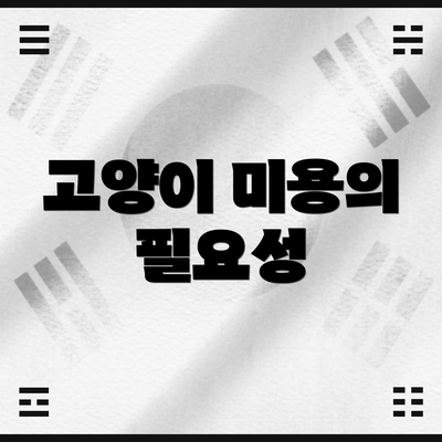 고양이 미용의 필요성