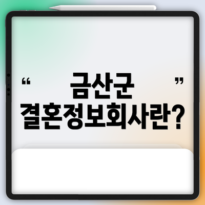 금산군 결혼정보회사란?