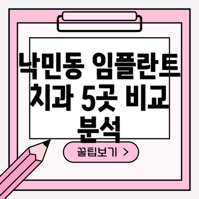 낙민동 임플란트 치과 5곳 비교 분석