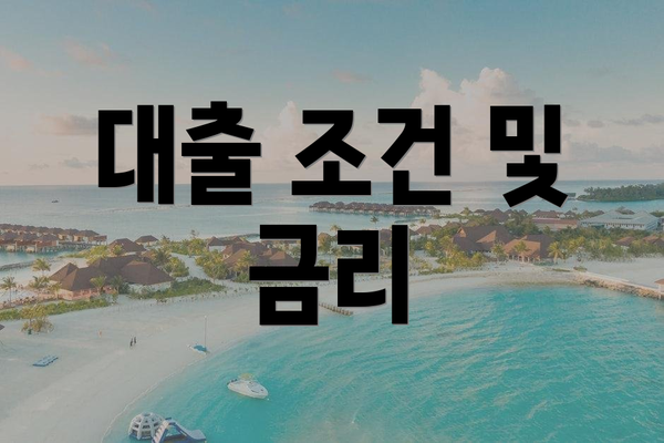 대출 조건 및 금리