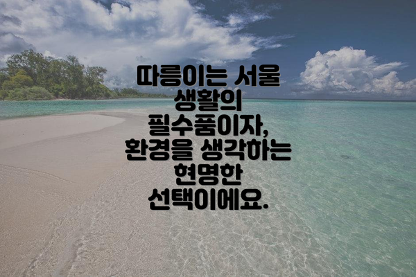 따릉이는 서울 생활의 필수품이자, 환경을 생각하는 현명한 선택이에요.