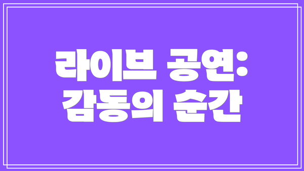 라이브 공연: 감동의 순간