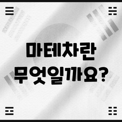 마테차란 무엇일까요?