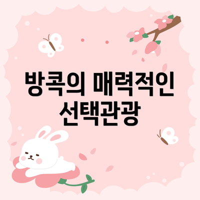 방콕의 매력적인 선택관광