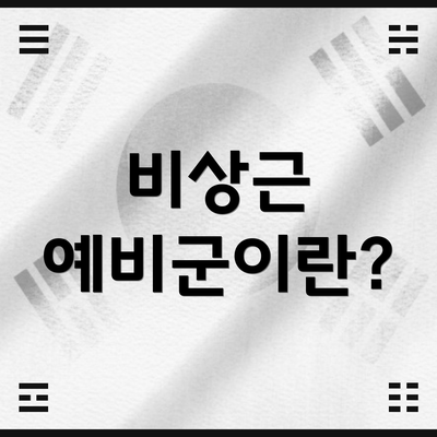 비상근 예비군이란?