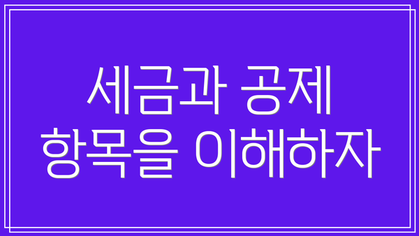 세금과 공제 항목을 이해하자