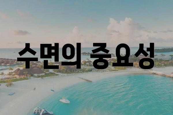 수면의 중요성