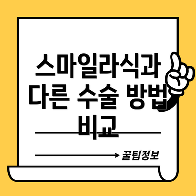 스마일라식과 다른 수술 방법 비교