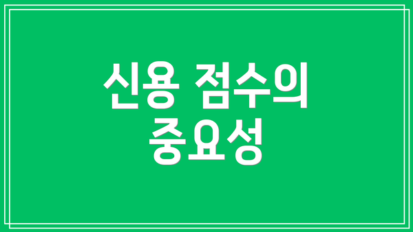 신용 점수의 중요성