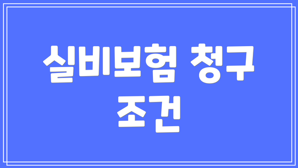 실비보험 청구 조건