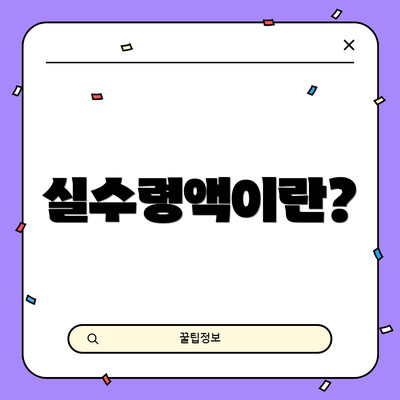 실수령액이란?