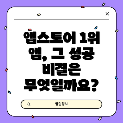 앱스토어 1위 앱, 그 성공 비결은 무엇일까요?