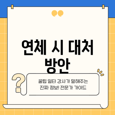 연체 시 대처 방안