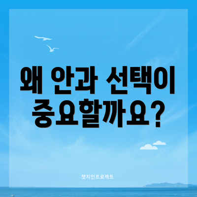 왜 안과 선택이 중요할까요?