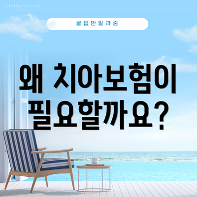 왜 치아보험이 필요할까요?