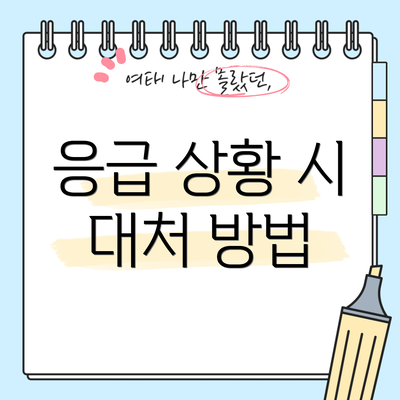 응급 상황 시 대처 방법