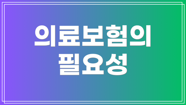 의료보험의 필요성