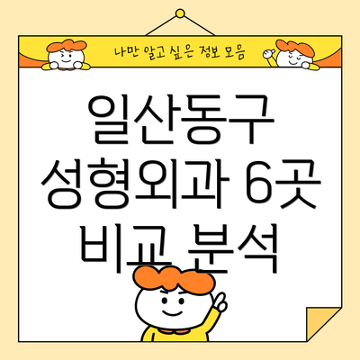 일산동구 성형외과 6곳 비교 분석