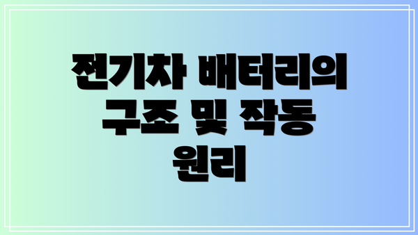 전기차 배터리의 구조 및 작동 원리