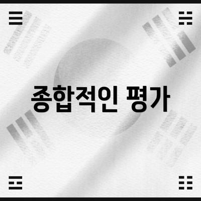 종합적인 평가