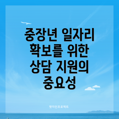 중장년 일자리 확보를 위한 상담 지원의 중요성