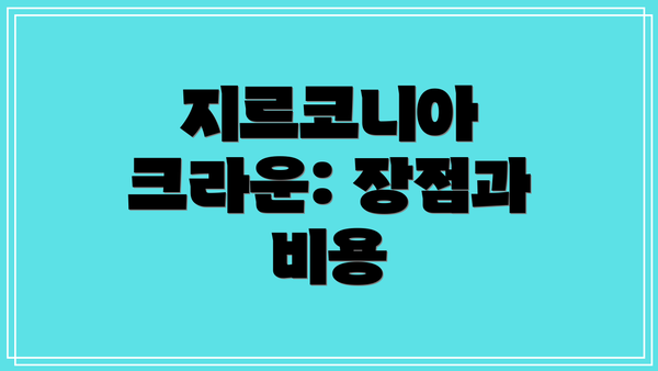 지르코니아 크라운: 장점과 비용