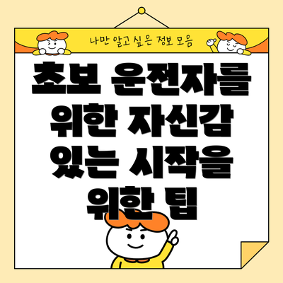 초보 운전자를 위한 자신감 있는 시작을 위한 팁