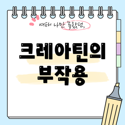 크레아틴의 부작용