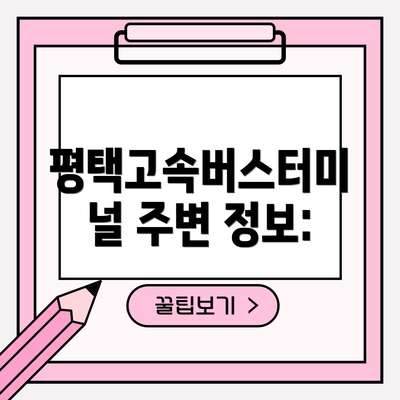 평택고속버스터미널 주변 정보: