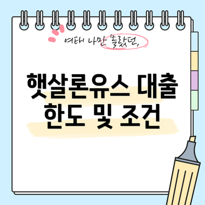 햇살론유스 대출 한도 및 조건