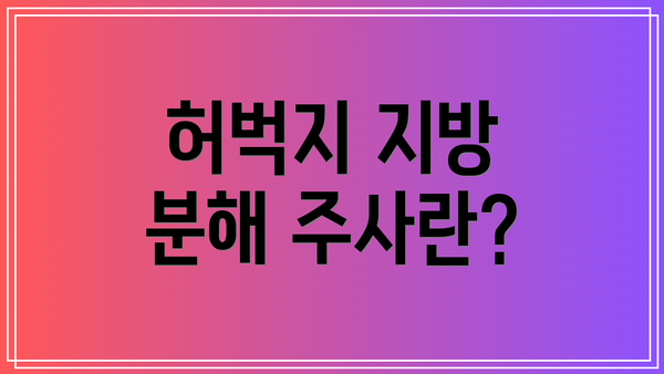 허벅지 지방 분해 주사란?